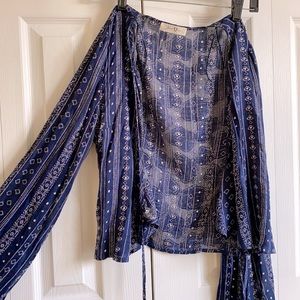 Navy Blue Patterned Coverup